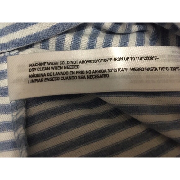 Denim & Flower men Ricky Singh Blue White Stripe Aloha Hawaii T Shirt sze Medium - Picture 11 of 11